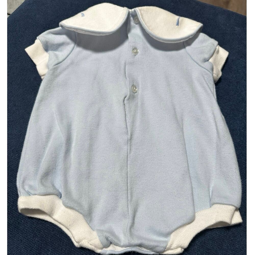 Vintage Toddle Tyke Romper Toddler Boy 0-3m Grandpas Boy Embroidered Bear Collar - Picture 4 of 9